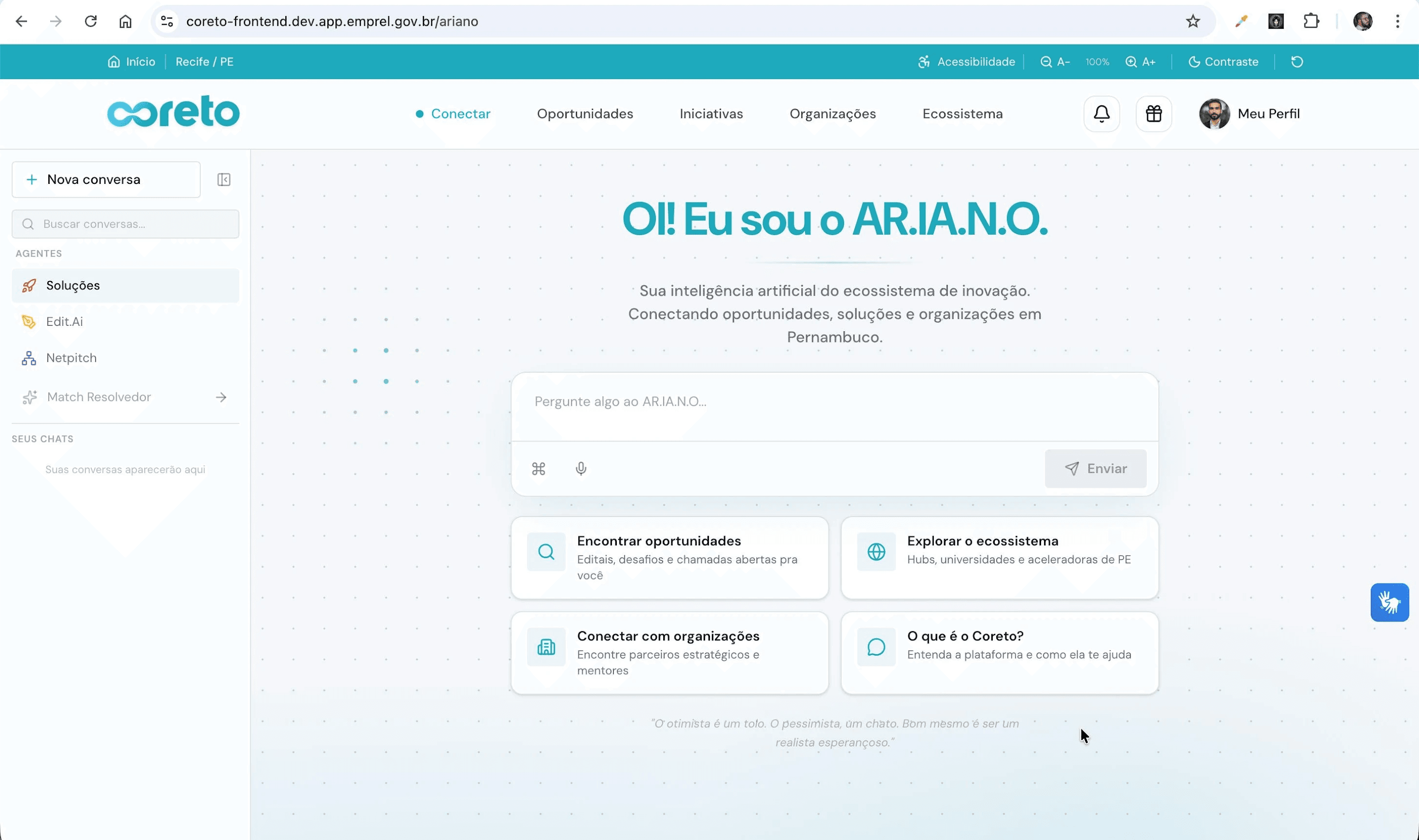 Coreto: Agente de Matchmaking com IA para a Prefeitura do Recife